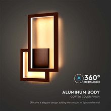20W LED Wall Lamp Corten Body 3000K IP54