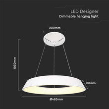LED Осветител 48W Висящ Димиращ Бял 4000K SKU 6904 V-TAC