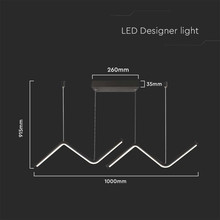 LED Осветител 12W Висящ Черен 4000K SKU 6937 V-TAC