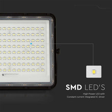 20W LED Соларен Прожектор 6400K Сменяема Батерия Черно Тяло SKU 7827 V-TAC