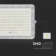 20W LED Соларен Прожектор 6400K Сменяема Батерия Бяло Тяло SKU 7845 V-TAC