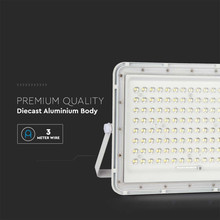 20W LED Соларен Прожектор 4000K Сменяема Батерия Бяло Тяло SKU 7846 V-TAC