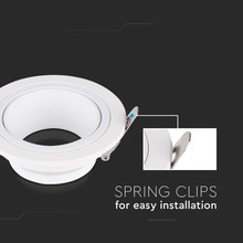 Стенен Аплик GU10 Метал Кръг Бял SKU 10296 V-TAC