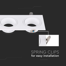 Луничка Троен Корпус GU10 Метал Бял SKU 10299 V-TAC