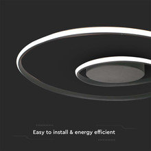 48W LED Designer Ceiling Light 600*50MM Triac Dimmable 3000K Black