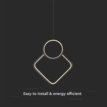 LED Пендъл 12W 3000К с геометричен дизайн Черен SKU 14998 V-TAC