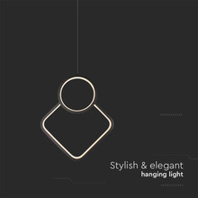 LED Пендъл 12W 3000К с геометричен дизайн Черен SKU 14998 V-TAC