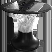 15W LED Solar Pilar Light Diamond LiFePO4 Battery 3.2V 6000mA CCT: 6000K+4000K Black