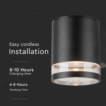 LED Соларна Стенна Лампа 1W 3000K IP44 Черна SKU 23012 V-TAC