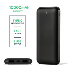 Външна Батерия 10000mah 2A 30CM Тип C Кабел Черна SKU 23036 V-TAC
