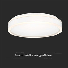 38W LED Designer Light Round White Finish 4000K Dimmable