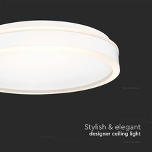 38W LED Designer Light Round White Finish 4000K Dimmable