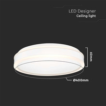 38W LED Designer Light Round White Finish 4000K Dimmable