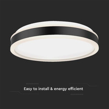 24W LED Designer Light Round Black Finish 4000K Dimmable