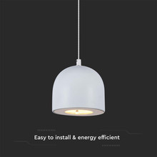 LED Пендел 8.5W 3000K Φ100 Регулируемо Въже Сив SKU 7995 V-TAC