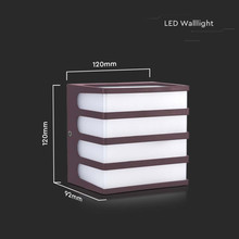 8W LED Wall Light Brown Body IP65 3000K