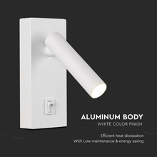 LED Аплик за стена 2W 4000K Квадрат Бял SKU 10289 V-TAC