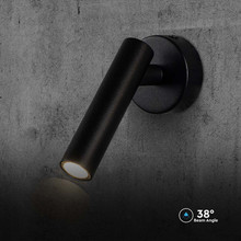 LED Аплик за стена 2W 3000K Кръг Черен SKU 10290 V-TAC