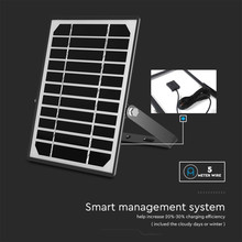 LED Соларен Прожектор 10W 6000K с Батерия Черен SKU 10313 V-TAC