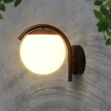 E27 Wall Lamp Holder Opal PC Matt Black Body