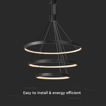 LED Полилеи 46W 3000K Черен SKU 15345 V-TAC