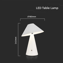 LED Table Lamp 1800mAH Battery 180*240 3in1 White Body