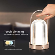 LED Table Lamp 1800mAH Battery D:120*190 Antique Bronze Plating Body 3IN1