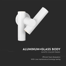 Стенен Спот 2 по 2.6W 3000К IP44 Бял SKU 10474 V-TAC