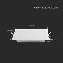 24W LED Backlit Recessed Panel - Square 3000K