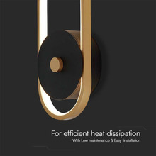 15W LED Outdoor Wall Light (L33*W15*H4.4mm) 3000K Black+Antique Brass Body IP65