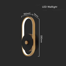 15W LED Outdoor Wall Light (L33*W15*H4.4mm) 4000K Black+Antique Brass Body IP65