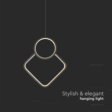 12W LED Designer Metal Hanging Lamp 280*1800MM Black Body 4000K