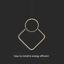 12W LED Designer Metal Hanging Lamp 280*1800MM Black Body 4000K