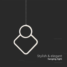 12W LED Designer Metal Hanging Lamp 280*1800MM White Body 3000K