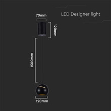 8.5W LED Hanging Lamp Φ180 Black Body 3000K