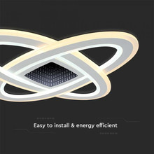 130W Designer Smart Ceiling Light (50*50*5CM) CCT: 3000K+6000K Dimmable + Remote Control