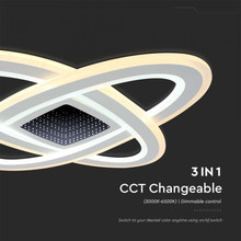 130W Designer Smart Ceiling Light (50*50*5CM) CCT: 3000K+6000K Dimmable + Remote Control