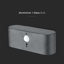 LED Соларна Стенна Лампа 2.5W 3000K IP44 PIR Сензор Черна SKU 23017 V-TAC