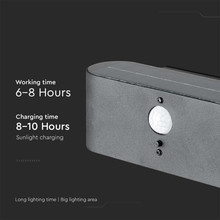 LED Соларна Стенна Лампа 2.5W 3000K IP44 PIR Сензор Черна SKU 23017 V-TAC