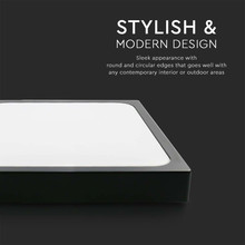 Плафон за таван 30W 4000K IP44 Квадрат Черна Рамка SKU 7649 V-TAC