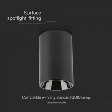 GU10 Surface Fitting Round Black Body