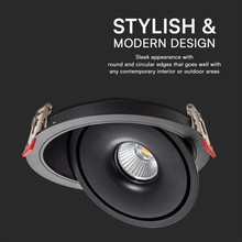 12W LED COB Downlight 3IN1 Black Body