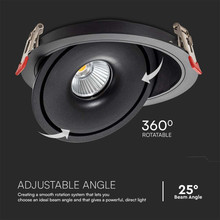 12W LED COB Downlight 3IN1 Black Body