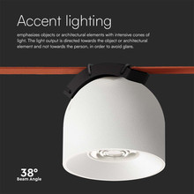 LED Магнитен Осветител Въже 12W 38 градуса 3000K Пясъчно Бяло Тяло SKU 23105 V-TAC