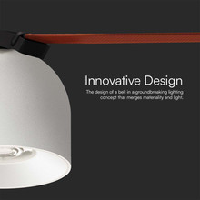 LED Магнитен Осветител Въже 12W 38 градуса 3000K Пясъчно Бяло Тяло SKU 23105 V-TAC