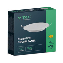 LED Backlit Панел 6W 4000К Кръг SKU 7859 V-TAC