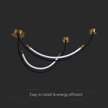 LED полилей 20W 4000К Черно и месинг SKU 10057 V-TAC