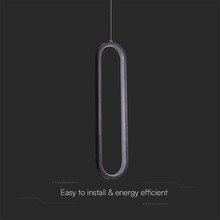 13W LED Hanging Lamp 40CM 4000K Black Body