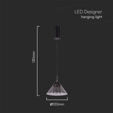 9W LED Designer Hanging Lamp (19.5*17.5*100CM) Black 4000K