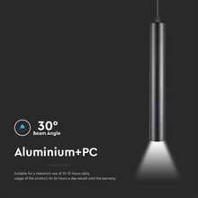 LED Магнитен Осветител Висящ 15W 4000K Черно Тяло SKU 10263 V-TAC